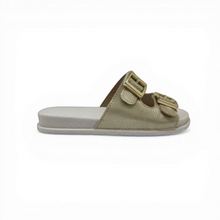 MOODBOARD Molekinha girls slide sandal in metallic gold with double buckle straps and a comfortable flat sole